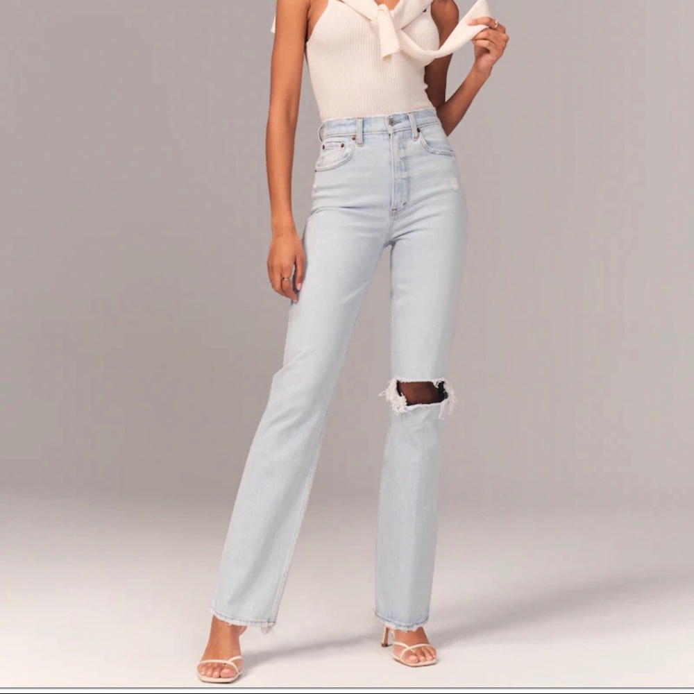 90s Ultra High Rise Straight Jeans Super Light